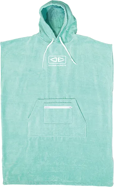 Ocean and Earth Ladies Hooded Poncho Mint