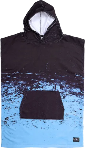Ocean and Earth Youth Southside Hooded Poncho Black/Blue