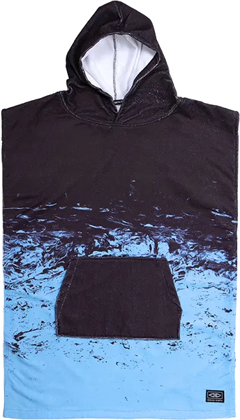 Ocean and Earth Youth Southside Hooded Poncho Black/Blue