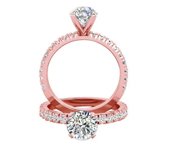 PAVÉ SETTING THREE QUARTER DIAMOND ENGAGEMENT RING