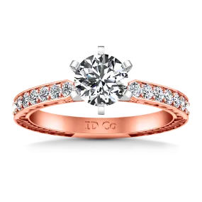 Pave Engagement Ring Arabesque 14K Rose Gold