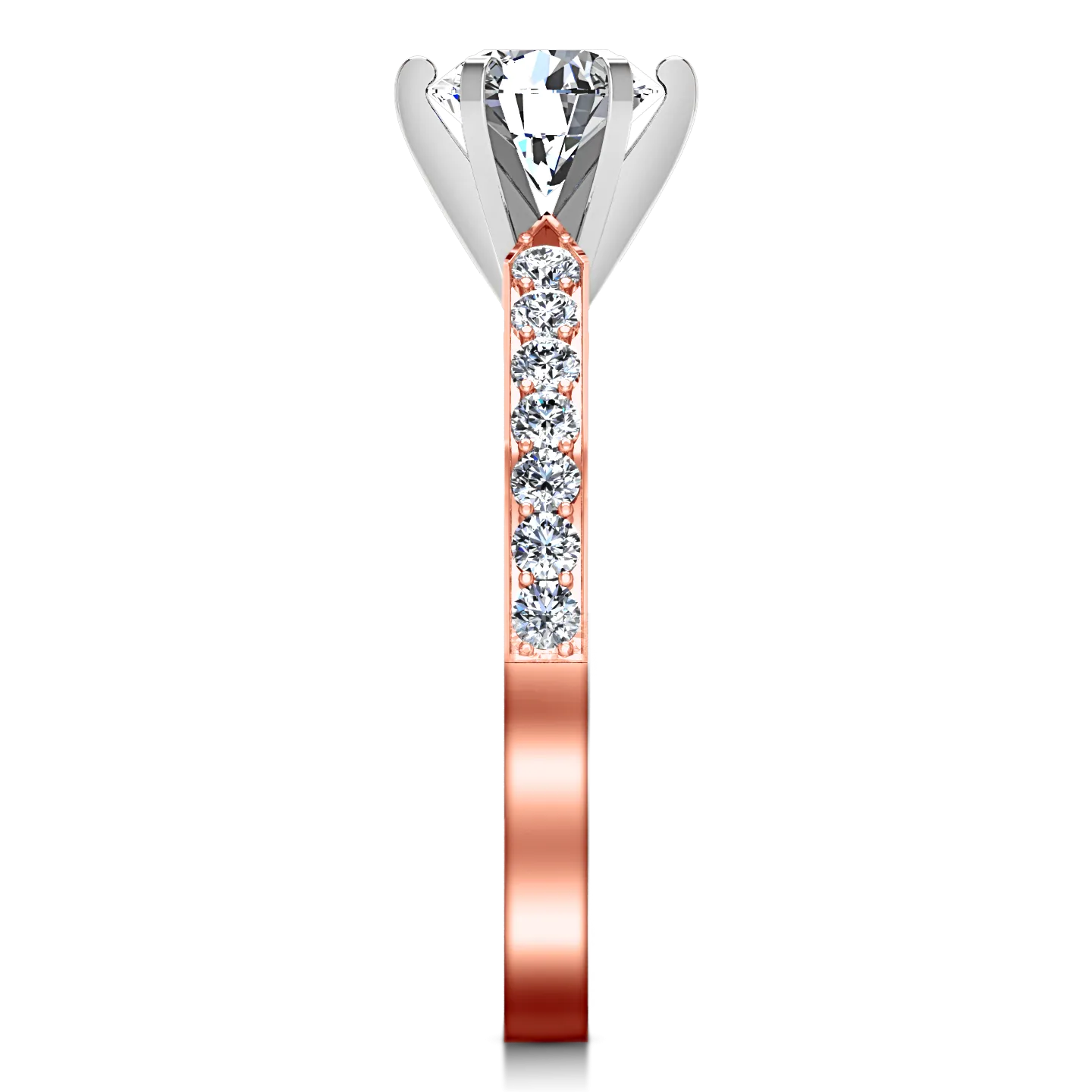 Pave Engagement Ring Arabesque 14K Rose Gold