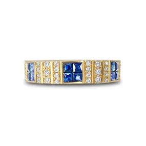 Pinstripe Strength Diamond & Gemstone Skinny Cigar Band Ring