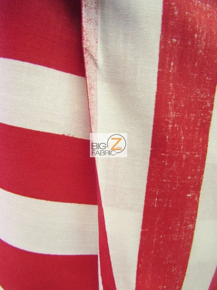 Poly Cotton 1 Inch Stripe Fabric / Turquoise/White / Sold By The Yard