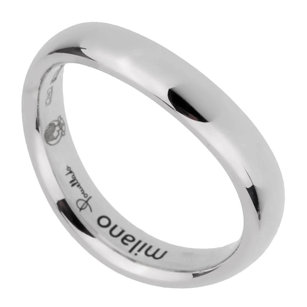 Pomellato White Gold Wave Band Ring Sz 5 1/4