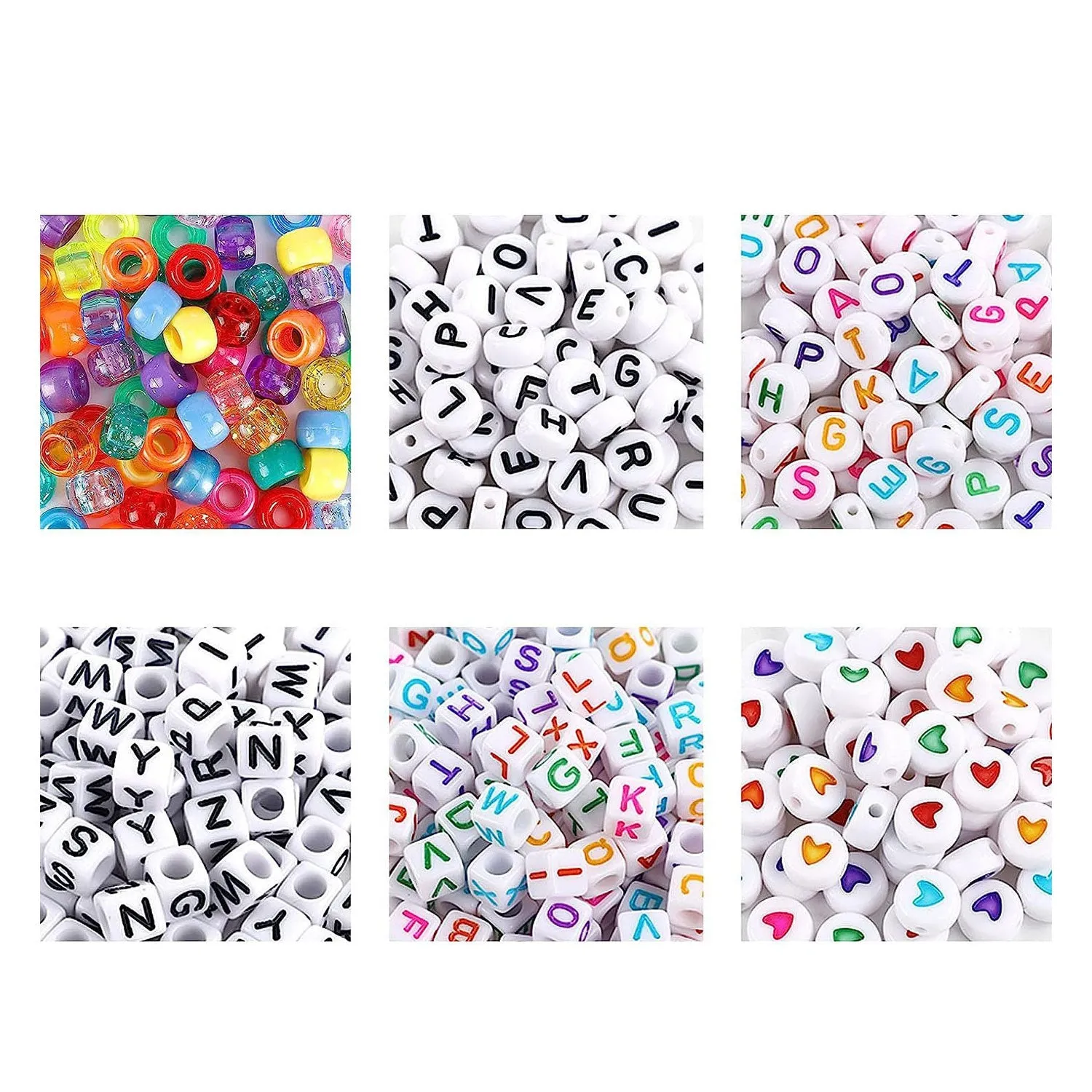 Poppy Crafts Alphabet Bead Kit #6 - Alpha   Colourful Round Beads