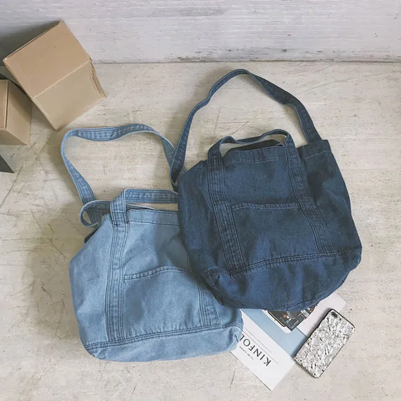 Practical Denim Tote Shoulder Bag