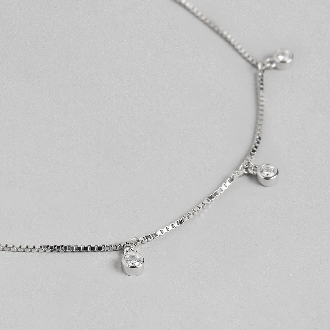 Pretty Delicate Drops 925 Silver Anklets