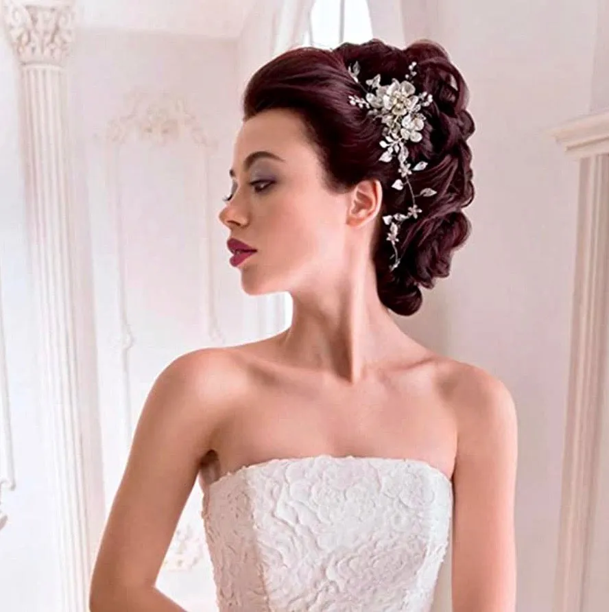 "Carol" - Silver Pearl and Crystal Bridal Headband