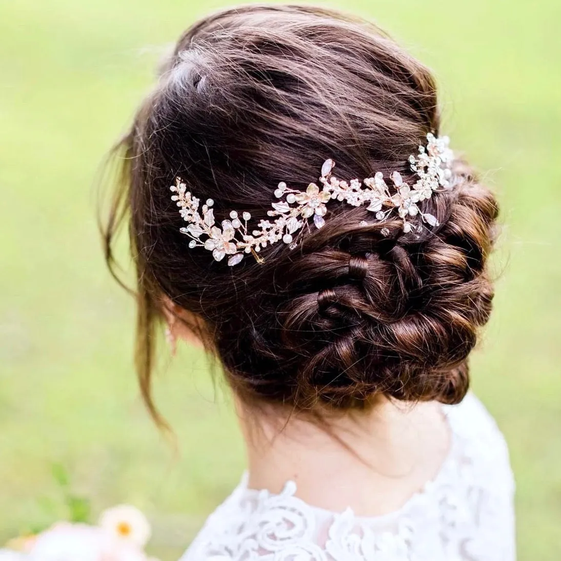 "Gracelynn" - Rose Gold Swarovski Pearl and Opal Bridal Headband