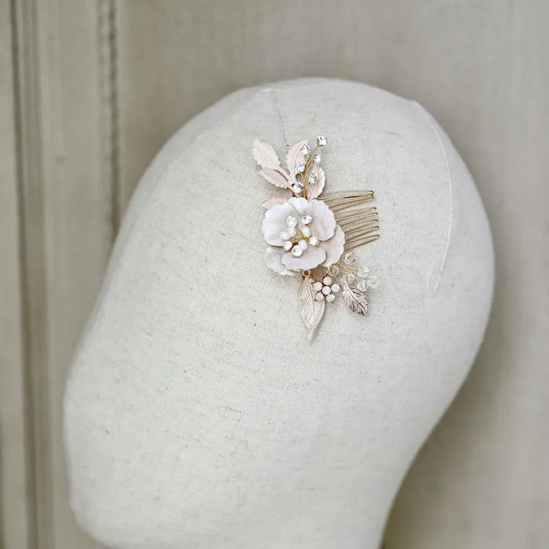 "Loralyn" - Bohemian Gold Bridal Hair Comb