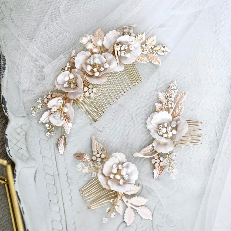 "Loralyn" - Bohemian Gold Bridal Hair Comb