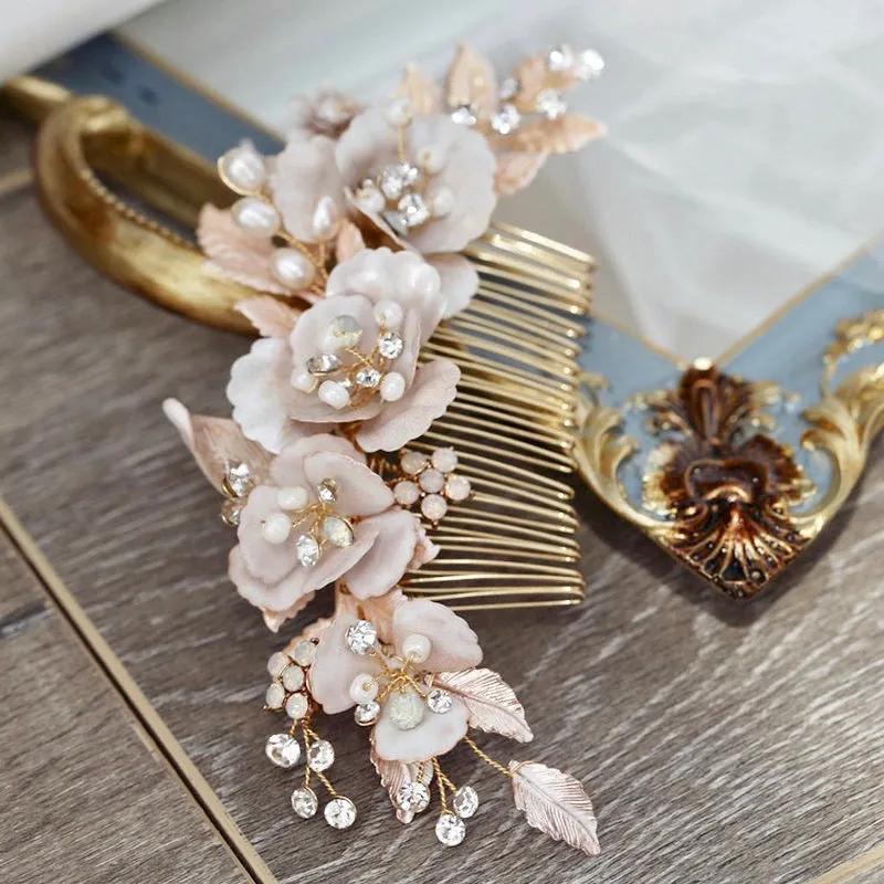 "Loralyn" - Bohemian Gold Bridal Hair Comb