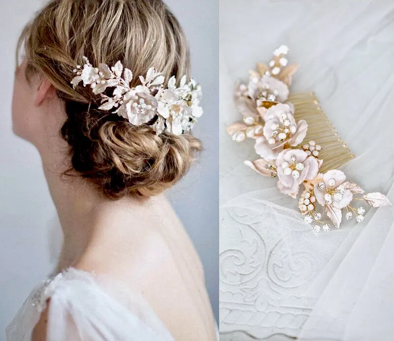 "Loralyn" - Bohemian Gold Bridal Hair Comb