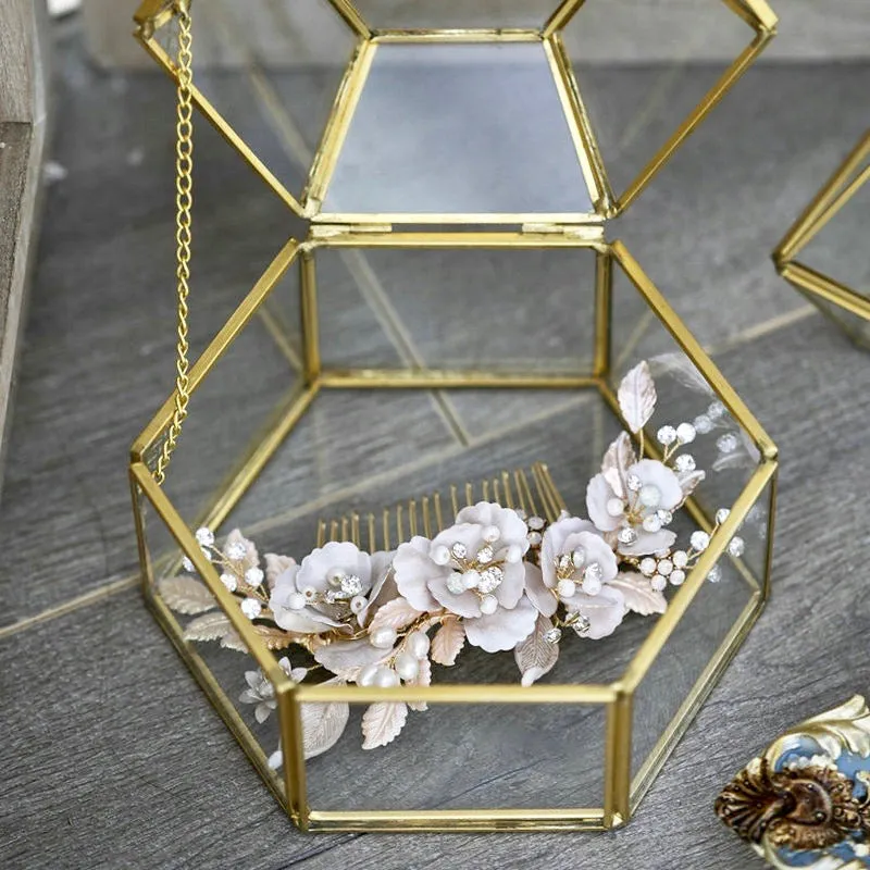 "Loralyn" - Bohemian Gold Bridal Hair Comb