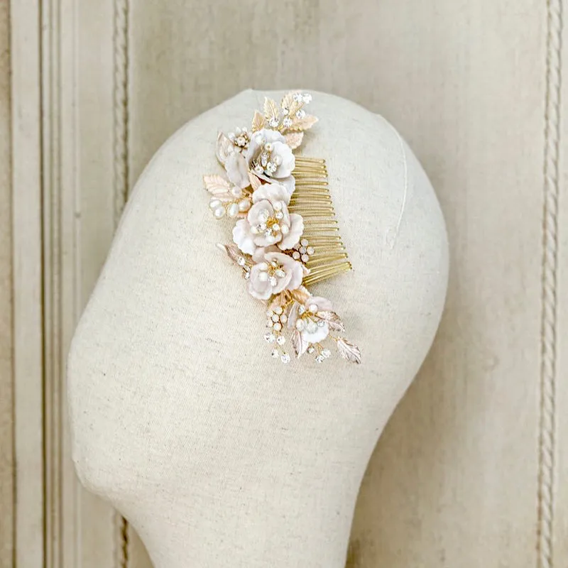 "Loralyn" - Bohemian Gold Bridal Hair Comb