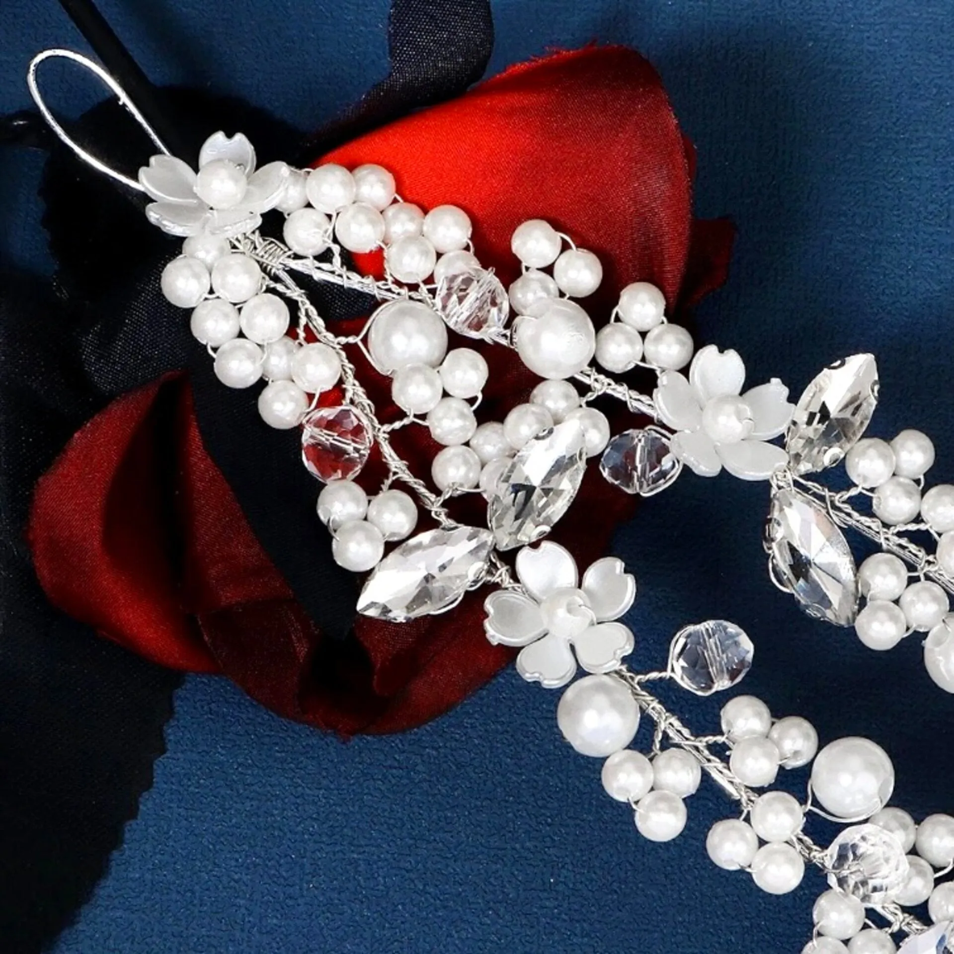 "Nikko" - Pearl and Crystal Bridal Double Headband