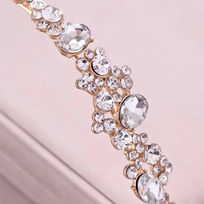 "Ruby" - Crystal Bridal Side Headband - Available in Rose Gold and Silver