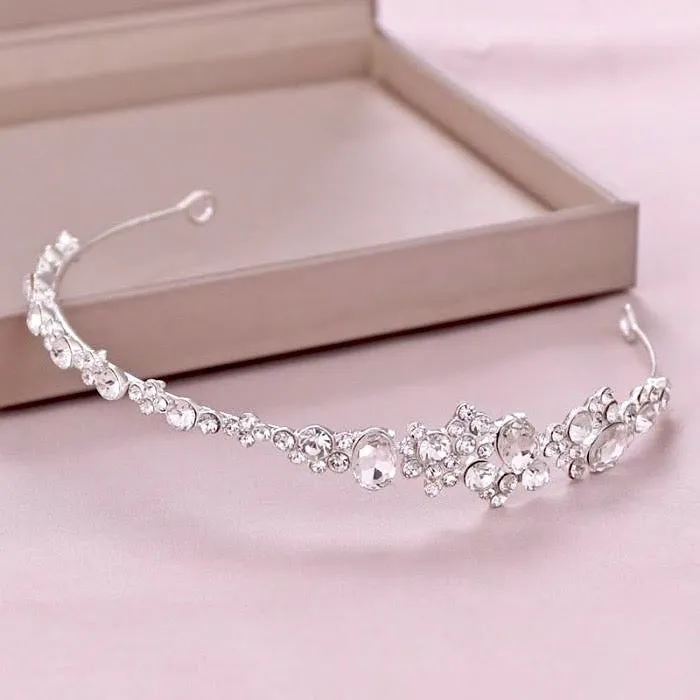 "Ruby" - Crystal Bridal Side Headband - Available in Rose Gold and Silver
