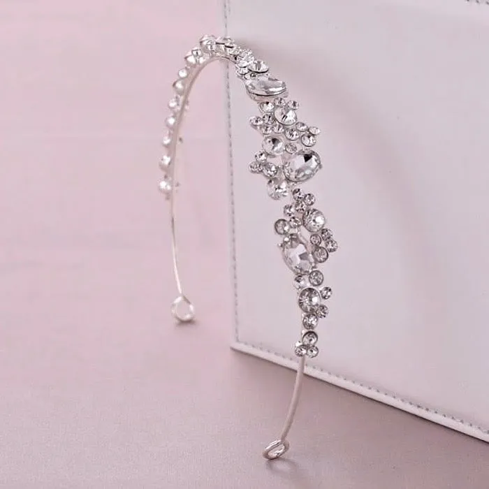 "Ruby" - Crystal Bridal Side Headband - Available in Rose Gold and Silver