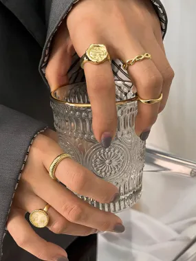 Rapley Golden Hoop Ring (5 Pcs)