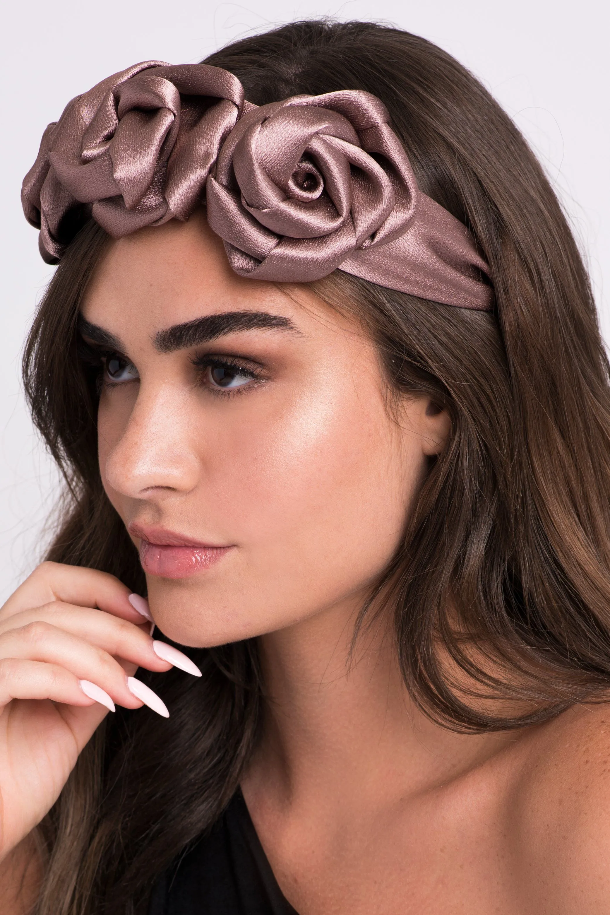 Satin Rose Crown Headband