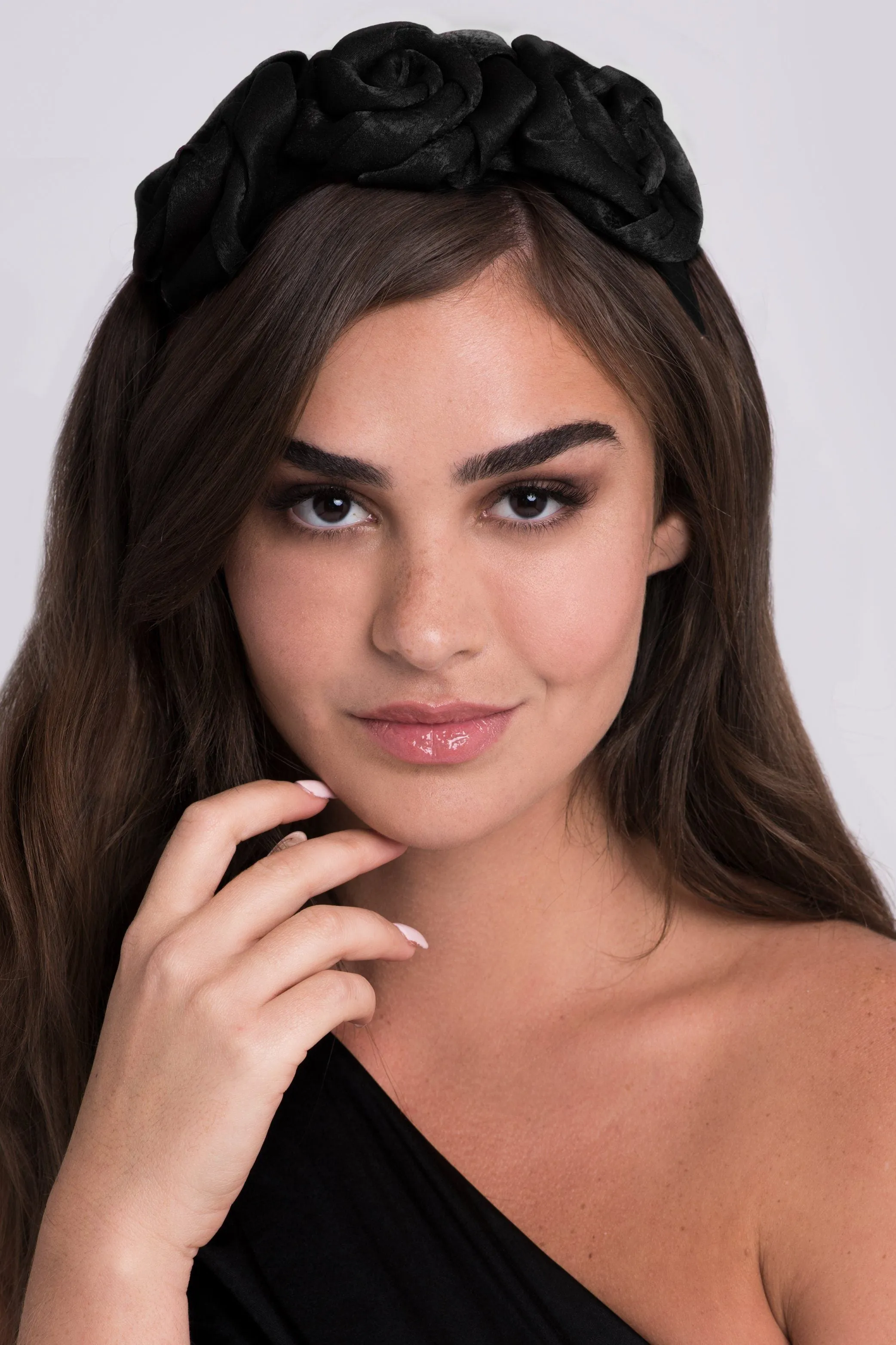 Satin Rose Crown Headband