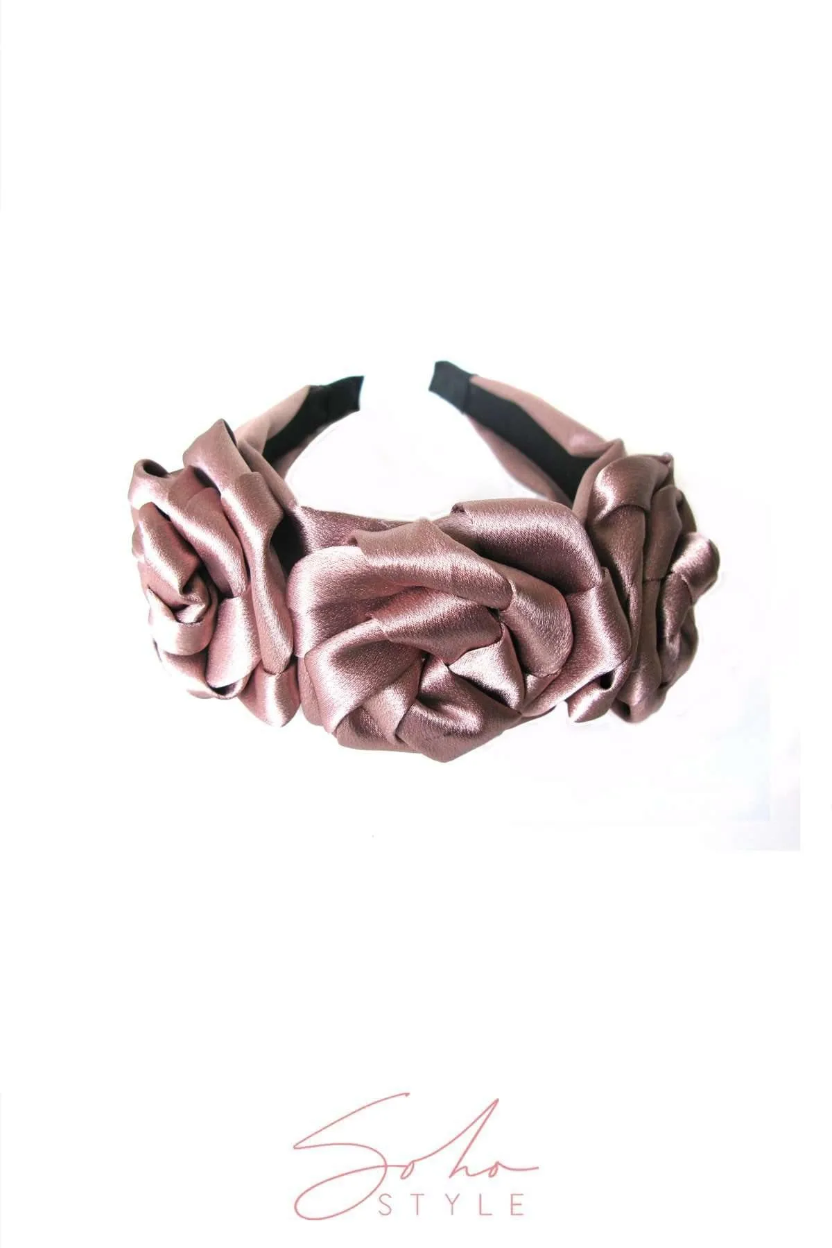 Satin Rose Crown Headband