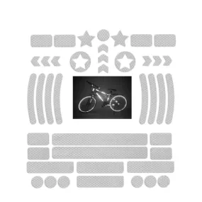 (Set of 42) Reflective stickers Reflector stickers for suitcase / bike / skateboard / helmet / school bag - silver