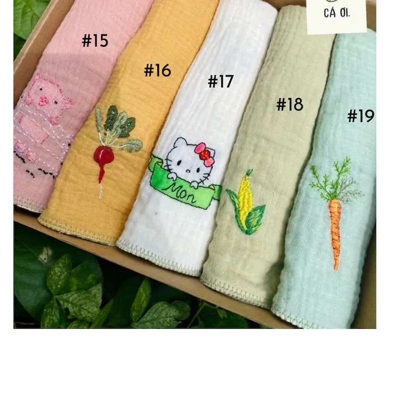Set Organic Muslin Handkerchief, Baby Face Towel