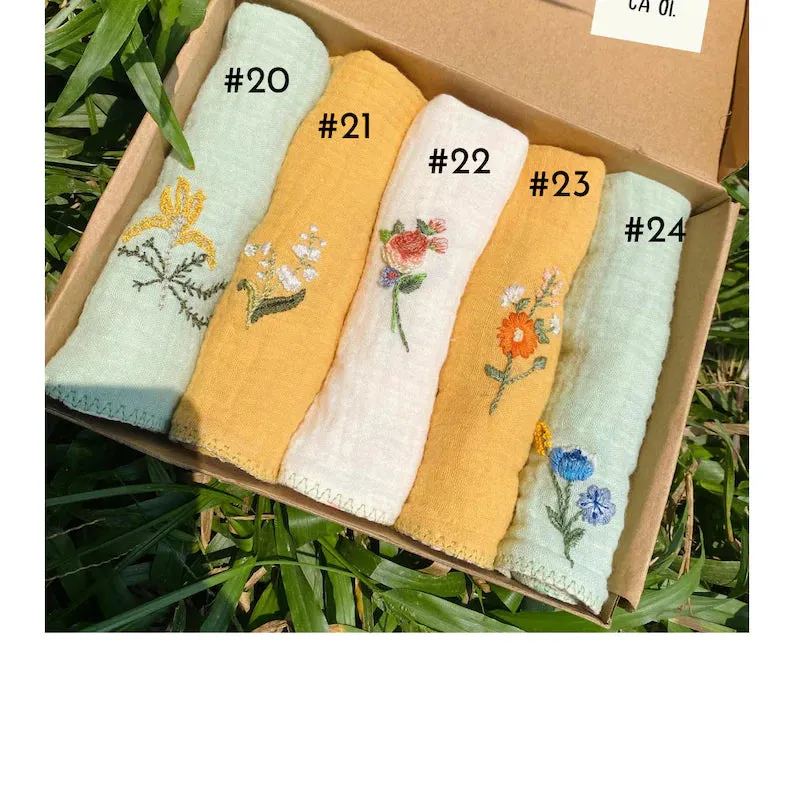 Set Organic Muslin Handkerchief, Baby Face Towel