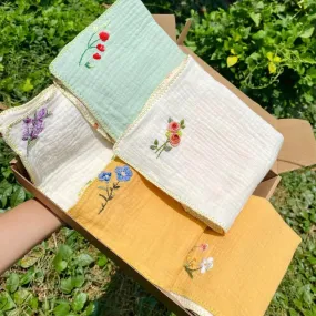 Set Organic Muslin Handkerchief, Baby Face Towel