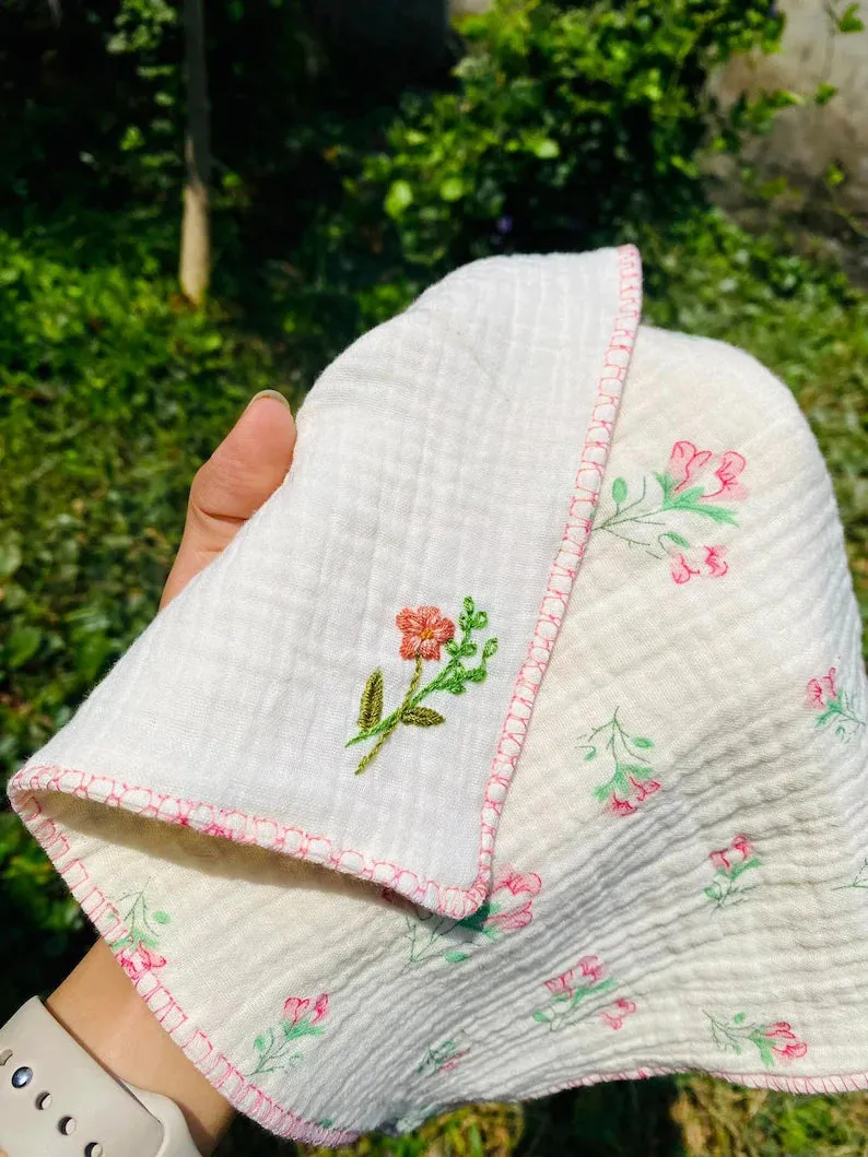 Set Organic Muslin Handkerchief, Baby Face Towel
