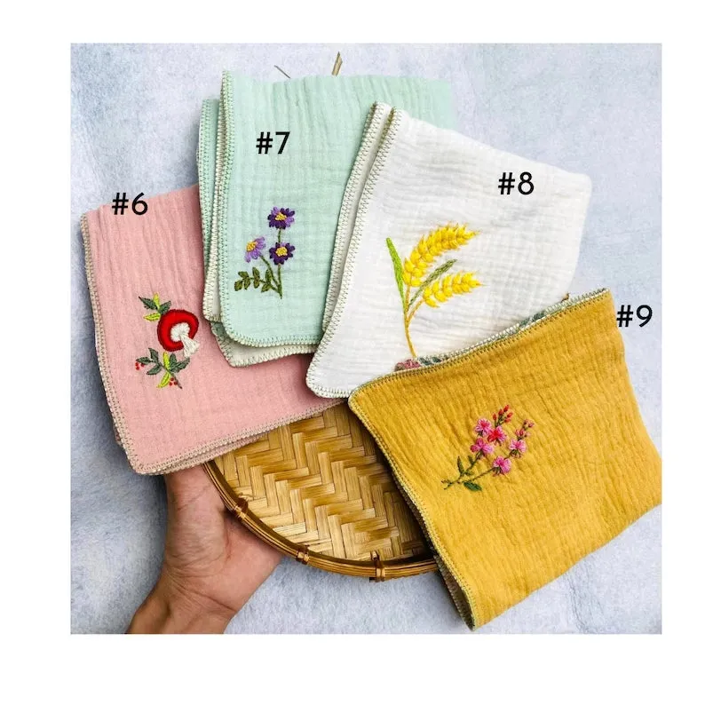Set Organic Muslin Handkerchief, Baby Face Towel