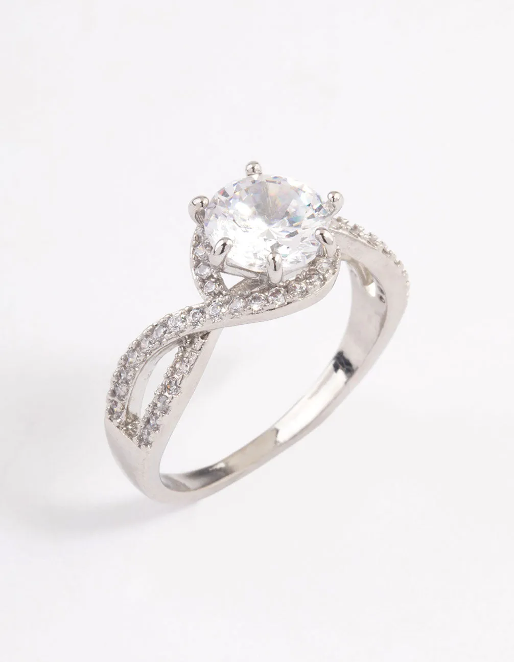 Silver Round Infinity Halo Ring