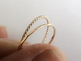 Simple Gold Stacking Set,Mixed Metals Ring Set,Textured Rings,Faceted Ring,Boho Ring Set,Stacking Rings,Boho Chic,Goldfilled or Sterling