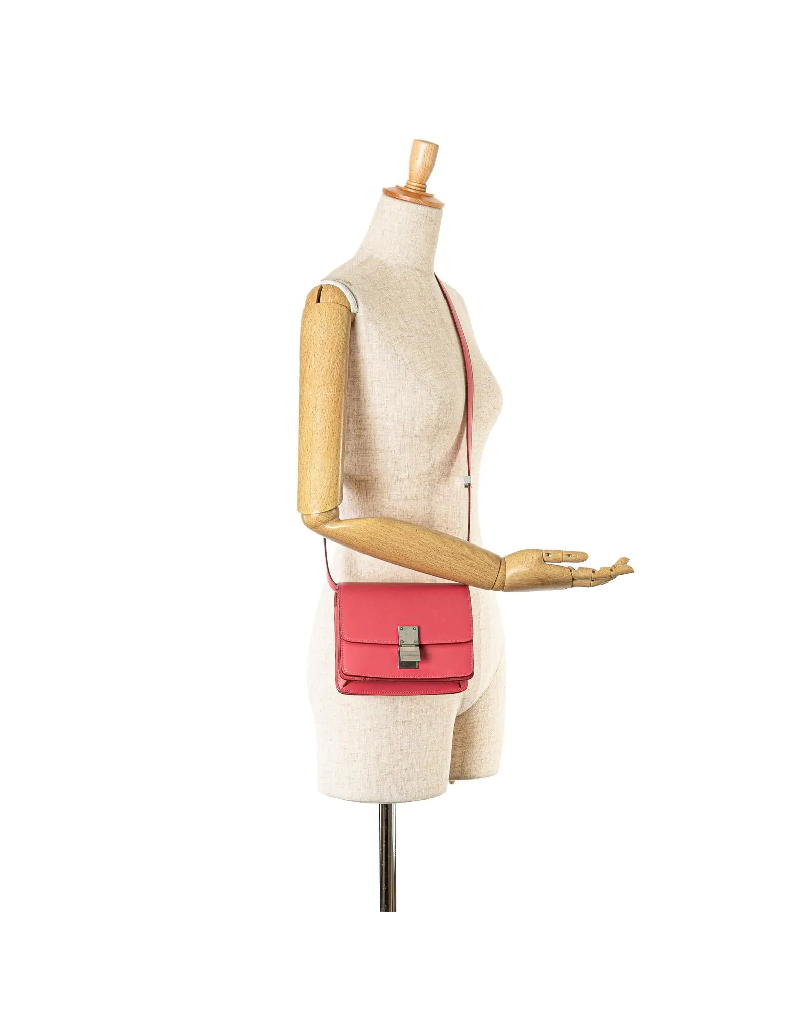 Small Calfskin Classic Box Crossbody Bag with Interior Slip and Zip Pockets