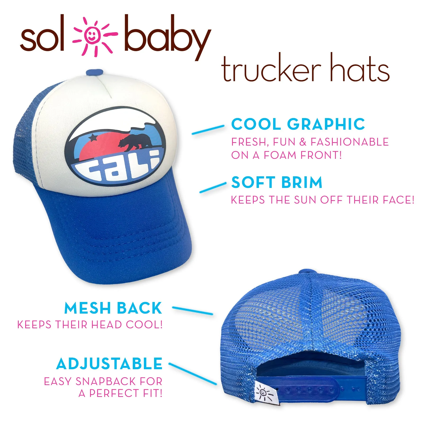 Sol Baby California Mountain Wave Royal Trucker Hat