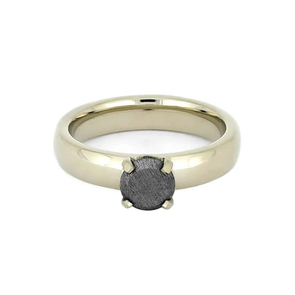 Solitaire Meteorite Stone Engagement Ring