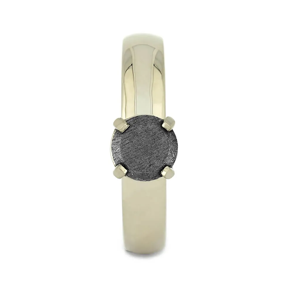 Solitaire Meteorite Stone Engagement Ring