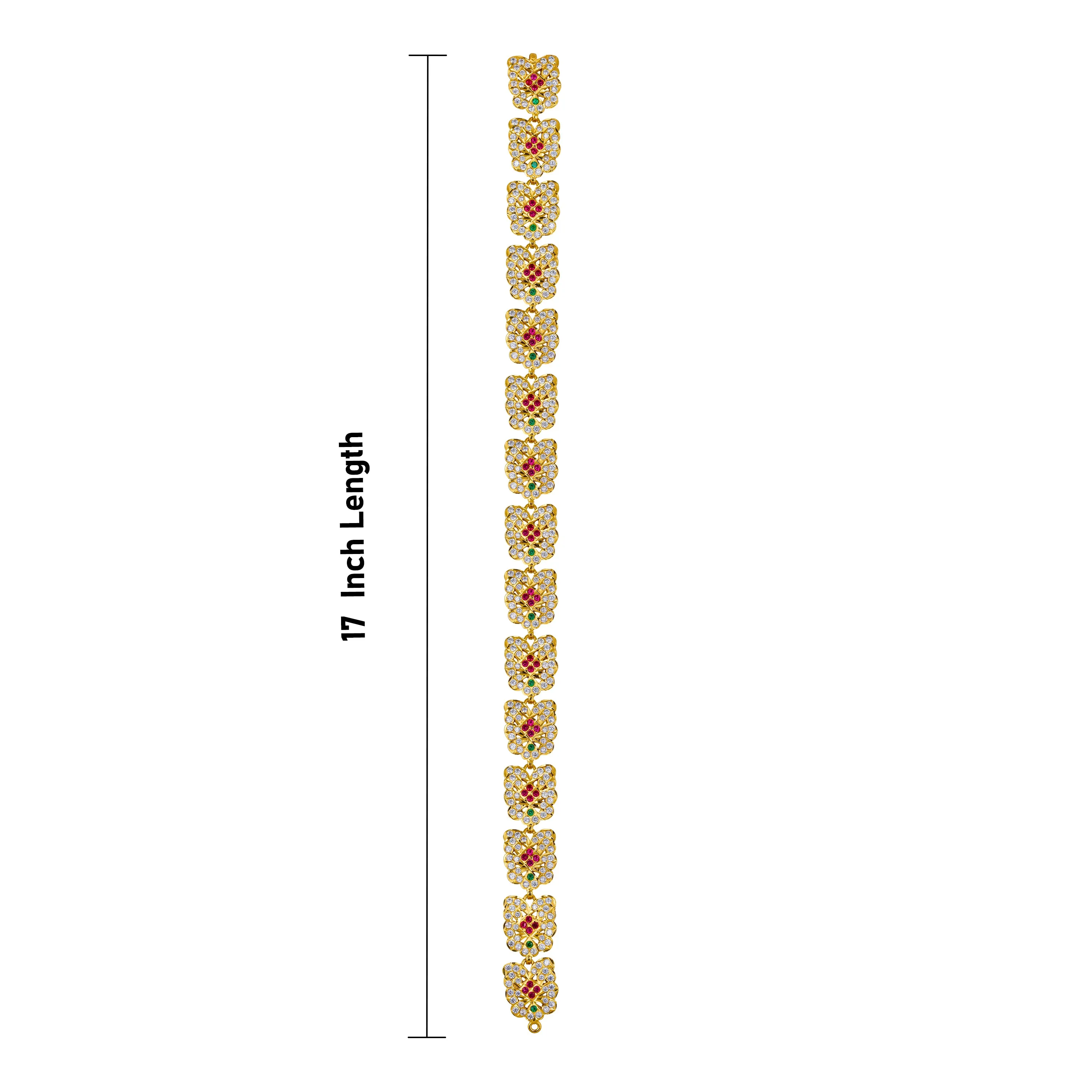 Stone Belt - 17 Inch | Waist Belt/ Multicolour Stone Jewelry/ Jewellery for Deity