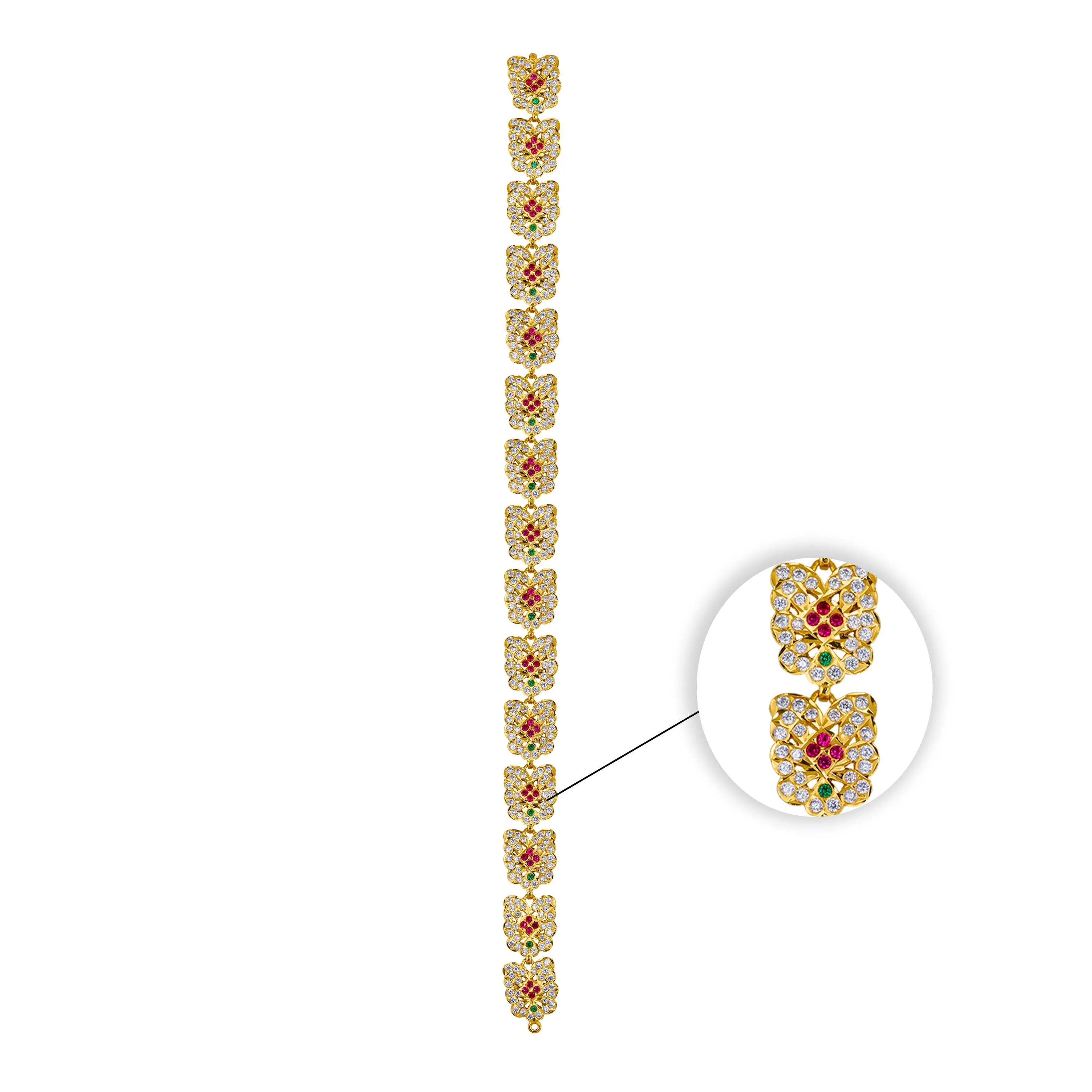 Stone Belt - 17 Inch | Waist Belt/ Multicolour Stone Jewelry/ Jewellery for Deity