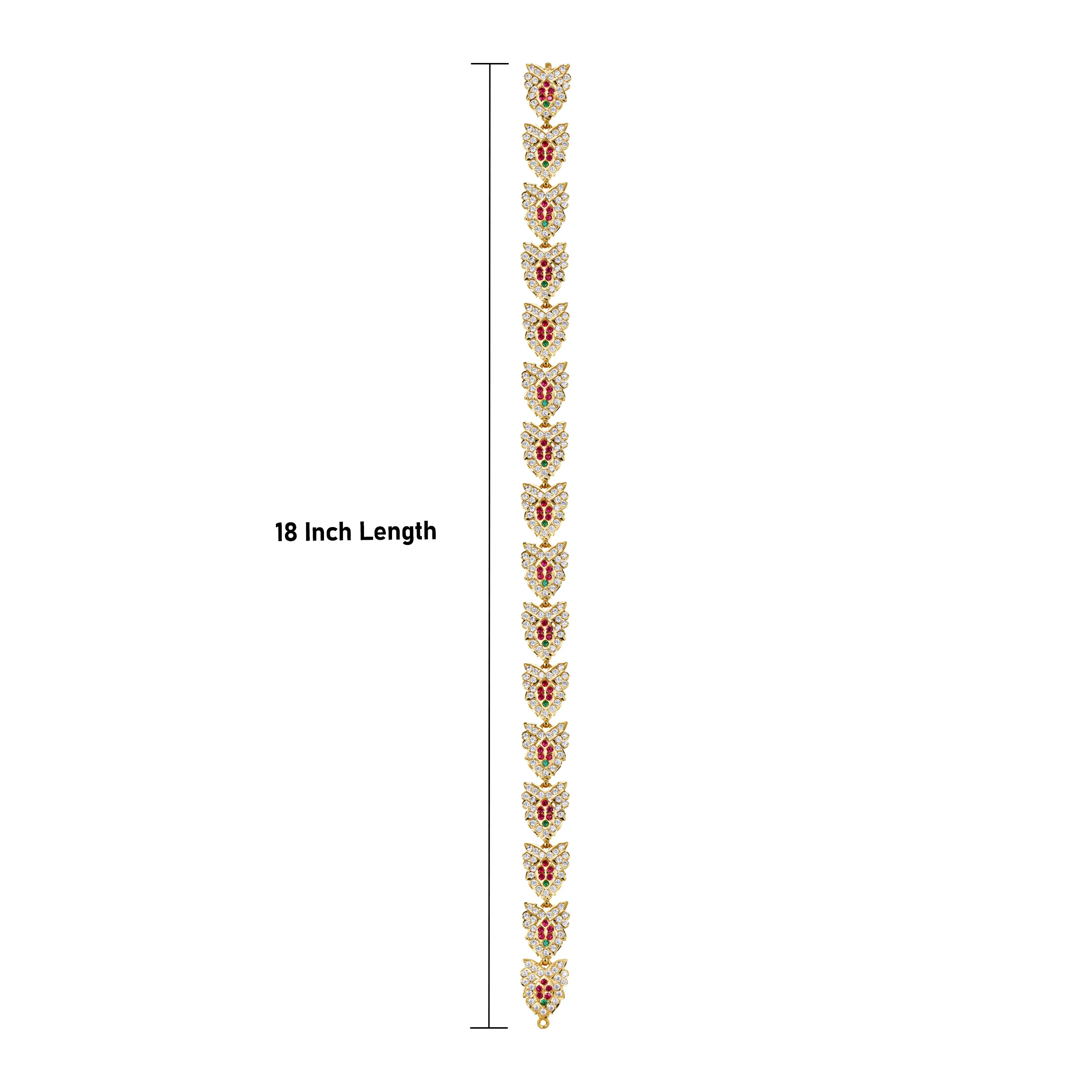 Stone Belt - 18 Inch Flower | Waist Belt/ Multicolour Stone Jewelry/ Jewellery for Deity
