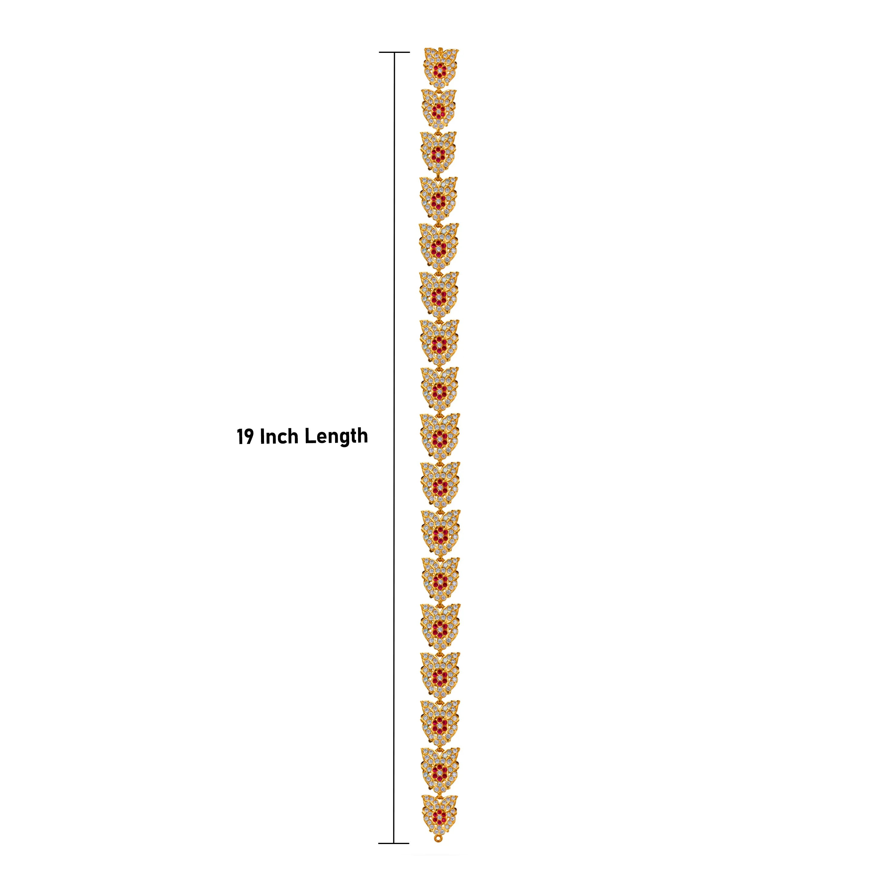 Stone Belt - 19 Inch | Waist Belt/ Multicolour Stone Jewelry/ Jewellery for Deity