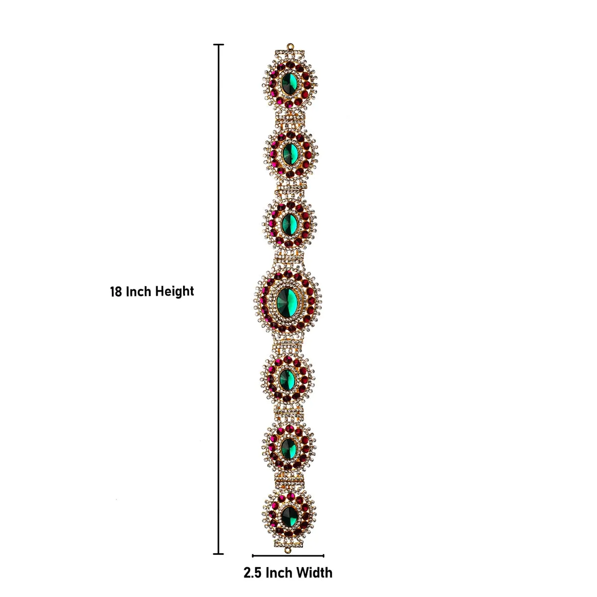 Stone Belt - 2.5 x 18 Inch | Waist Belt/ Hip Belt/ God Ornament/ Multicolour Stone Jewellery for Deity