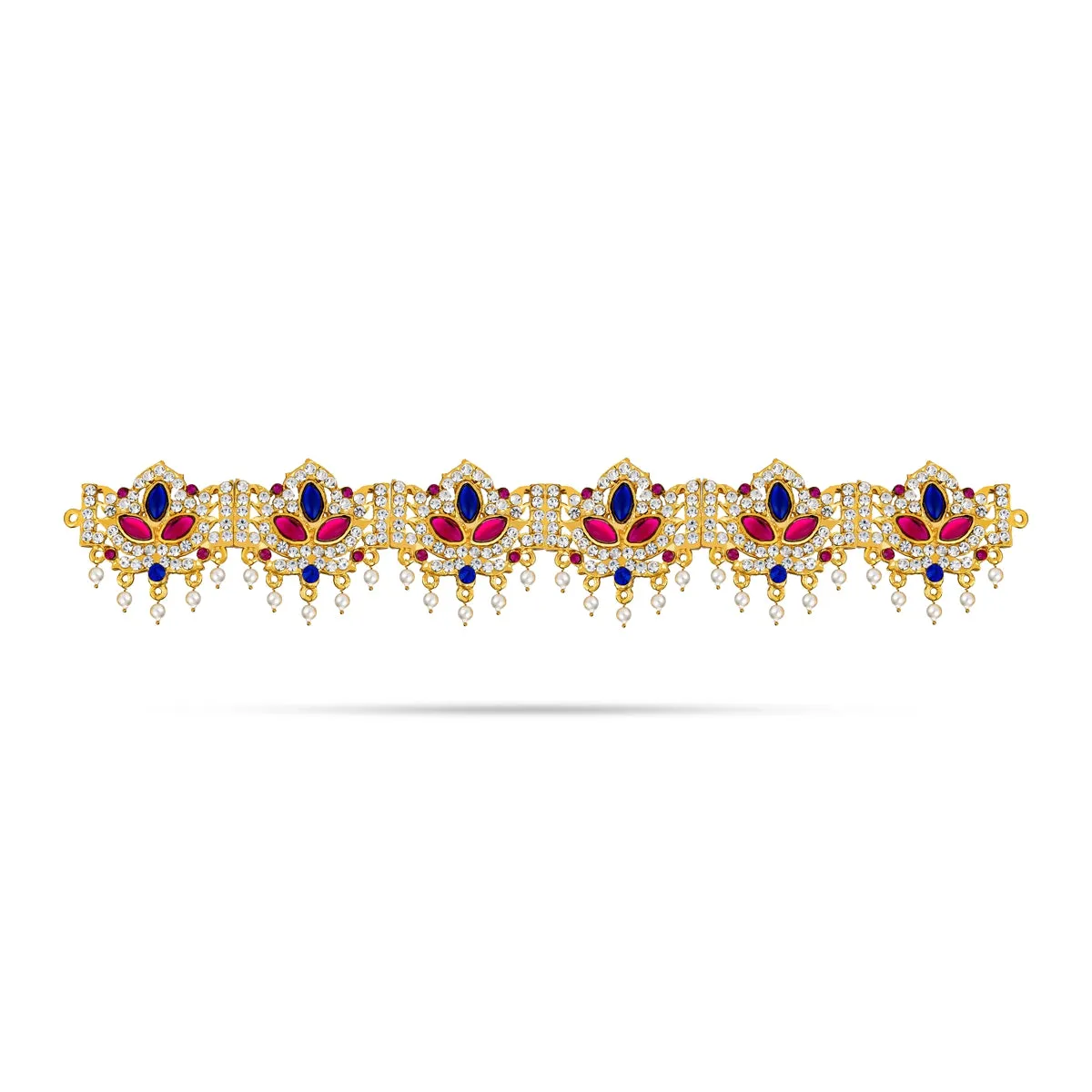 Stone Hip Belt - 10 Inches | Multicolour Stone Waist Belt/ Stone Jewellery/ Stone Belt for Deity Decor