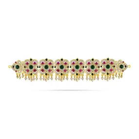 Stone Hip Belt - 10 Inches | Stone Jewellery/ Multicolour Stone Waist Belt/ Stone Belt for Deity Decor