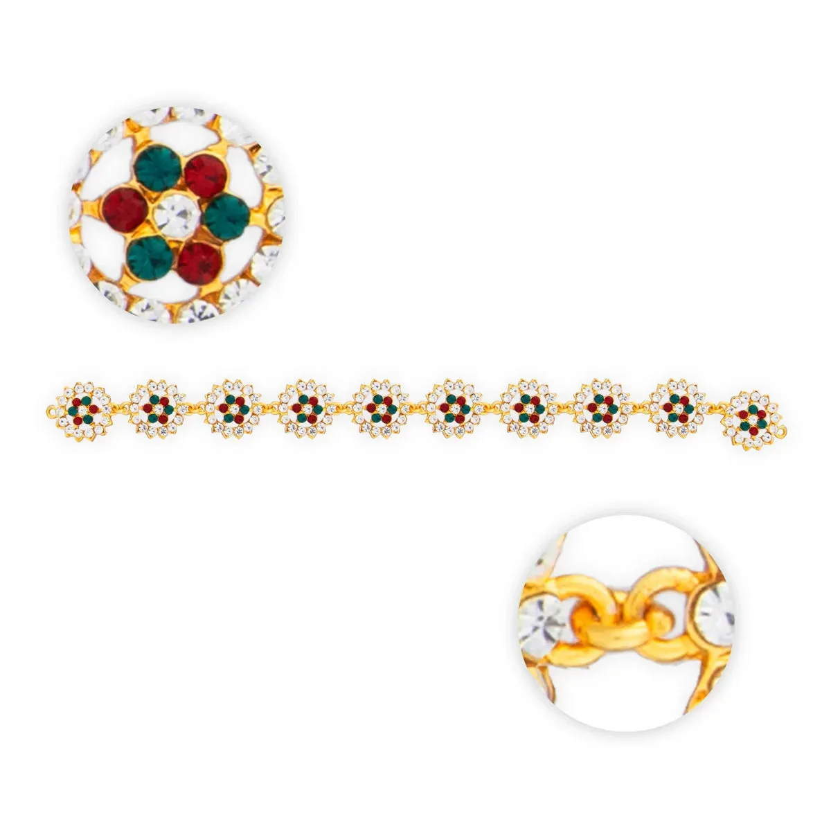 Stone Hip Belt - 12 Inches | Ottiyanam/ Waist Belt/ Jewellery for Deity Décor