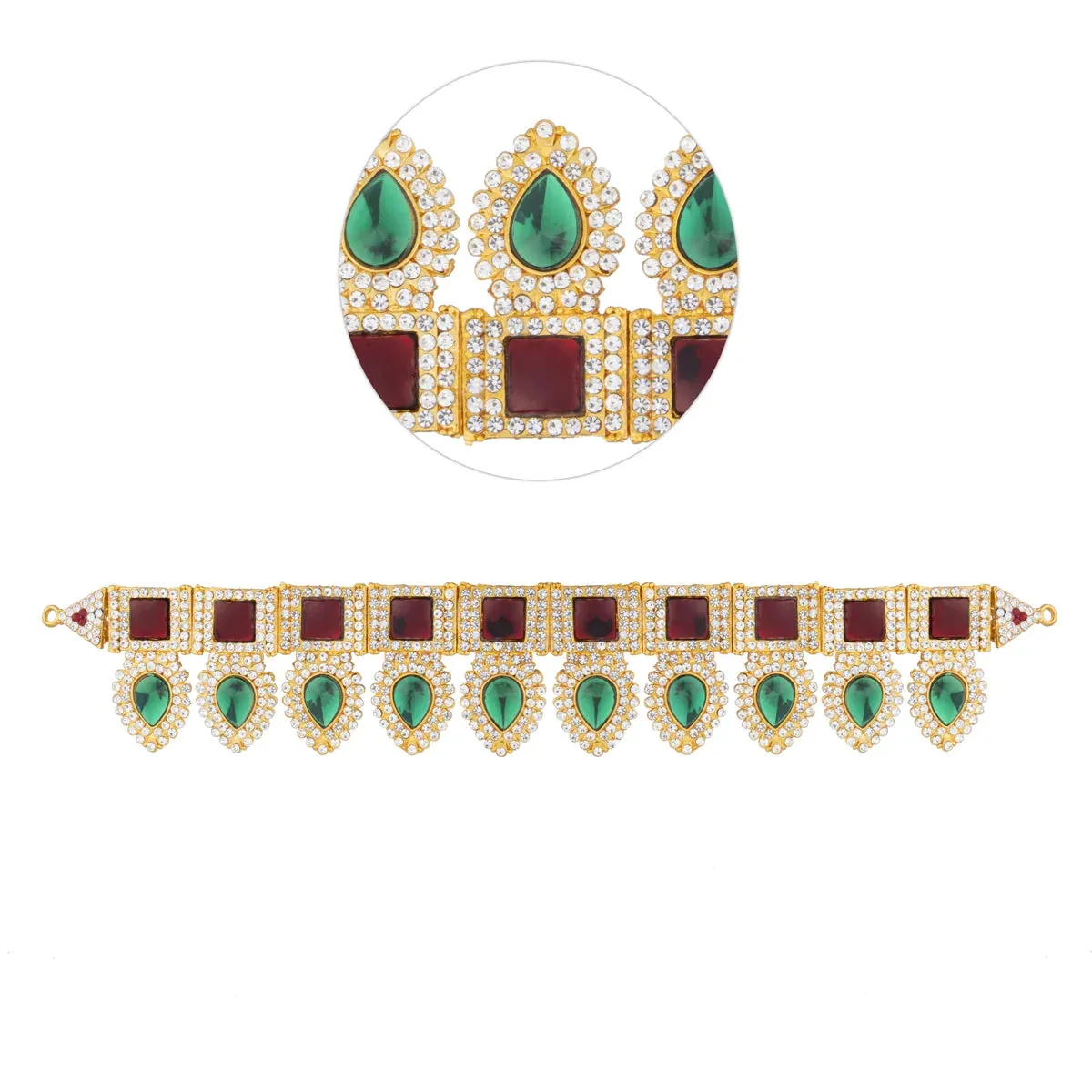 Stone Hip Belt - 13.5 Inches | Ottiyanam/ Waist Belt/ Jewellery for Deity Décor