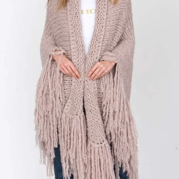 Tallulah Poncho - Taupe